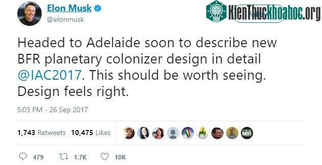 Thông báo của Elon Musk