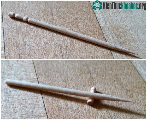 Vòng khấc nhỏ này ở phần cuối tăm sẽ được người dùng bẻ đi sau khi sử dụng.