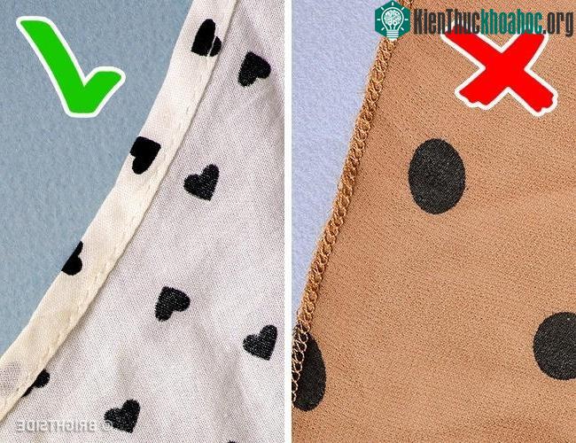 Đường mép quần áo không được để quá hẹp