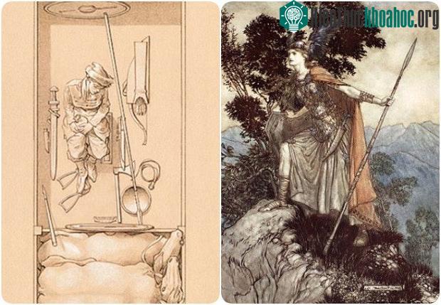 Hình vẽ minh họa nữ chiến binh Viking.