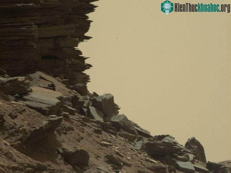 Cảnh sườn núi Sharp với các lớp sa thạch được chụp từ tàu Curiosity ngày 9/9/2016. (Ảnh do NASA cung cấp. EPA/TTXVN).