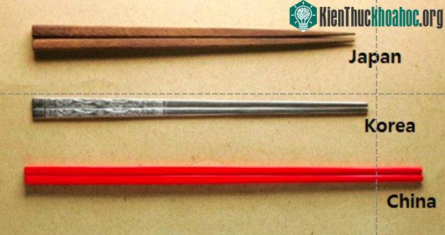 Sự khác nhau giữa đũa Nhật Bản, Hàn Quốc và Trung Quốc.