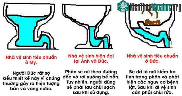 Thiết kế nhà vệ sinh ở Mỹ, Anh và Đức.