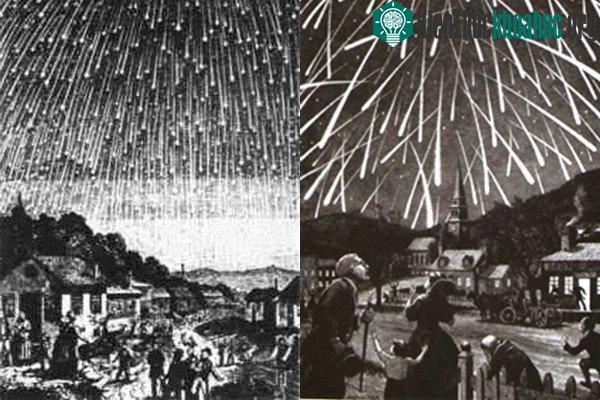 Hình mô tả sự kiện "cơn bão" sao băng năm 1833.