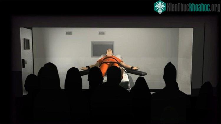 Tử từ được cố định trên băng ca. (Ảnh MyAJC.com).