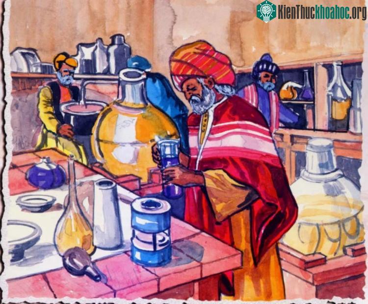Tranh bác sĩ Geber điều chế chất As - "vua của các loài độc dược".