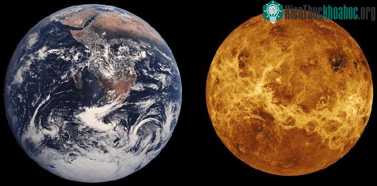 Sao Kim và Trái đất - (Ảnh: NASA).