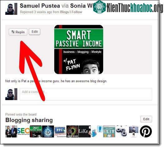 Re-pin of pinterest