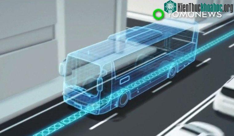 Mô phỏng xe buýt với làn đường có thể cung cấp điện.