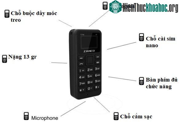 Chiếc điện thoại siêu bé có đầy đủ chức năng nghe gọi bình thường.
