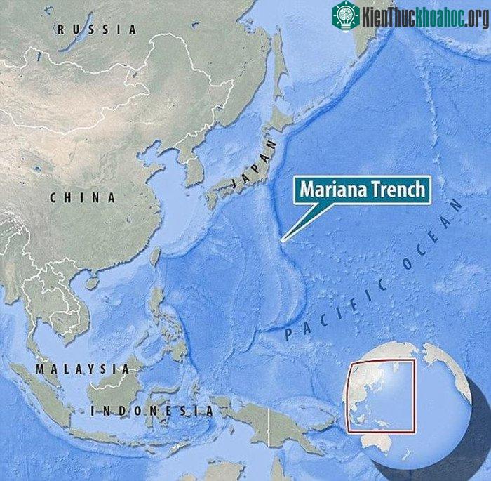 Khu vực rãnh Mariana - (Ảnh: The Daily Mail).