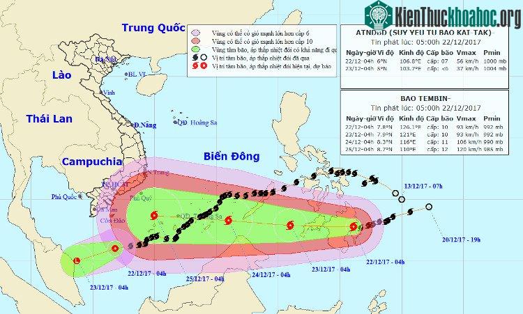 Bão Tembin liên tục mạnh thêm và sẽ đi vào biển Đông trong hơn 1 ngày tới.