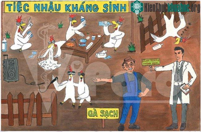 Một trong những tác phẩm dự thi của học sinh nhằm hướng đến sử dụng thực phẩm gia cầm sạch.