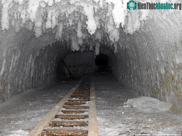 Đường hầm băng xây dựng ở Bắc Cực.