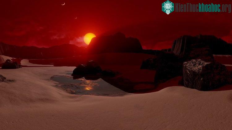 Hình ảnh mô phỏng bề mặt hành tinh Trappist-1d. (Ảnh: NASA).