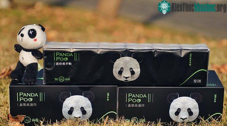 Sản phẩm khăn giấy độc đáo từ phân gấu trúc.
