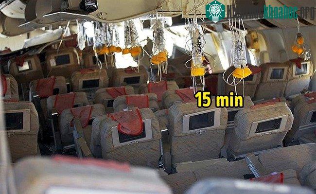 15 phút là đủ để phi công hạ độ cao máy bay đến nơi có áp suất tốt hơn để bạn có thể thở được bình thường.