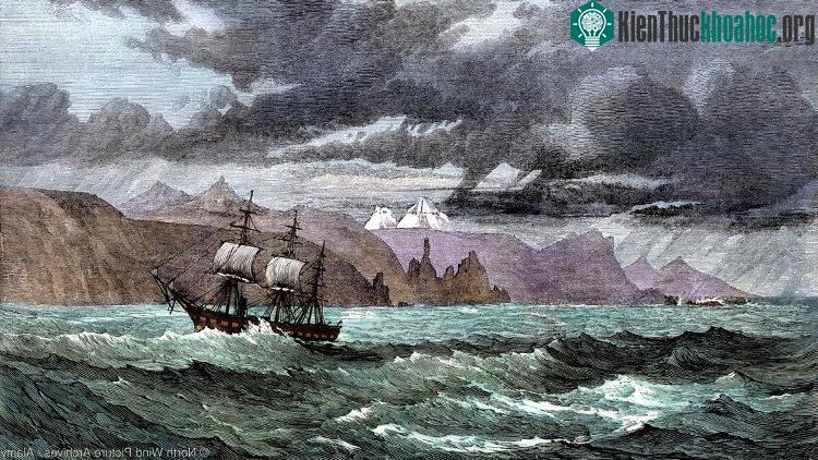 Tàu Challenger ngoài khơi quần đảo Kerguelen - (Ảnh: North Wind Picture Archives).