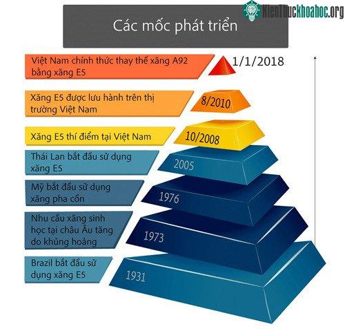 Việt Nam chính thức thay thế xăng A92 bằng xăng E5 kể từ ngày 1/1/2018.