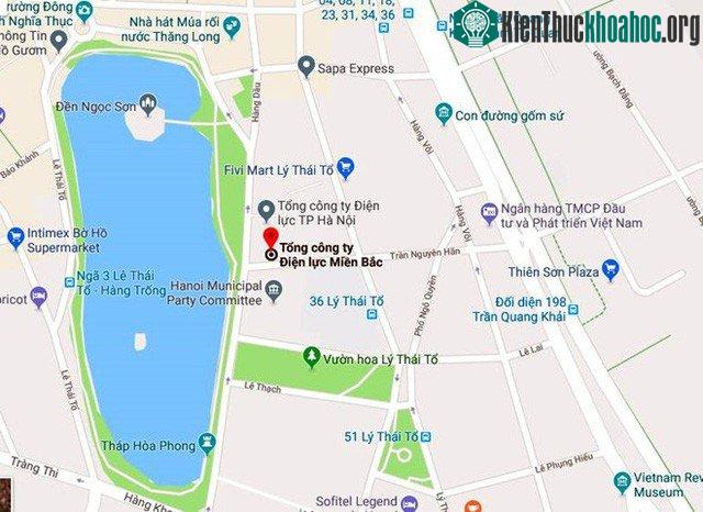 Vị trí ga C9 ngay cạnh Tổng công ty Điện lực miền Bắc.