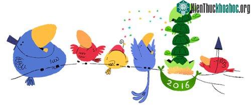 Với châu Âu, không khí tết trong doodle khá là rộn ràng và rõ nét