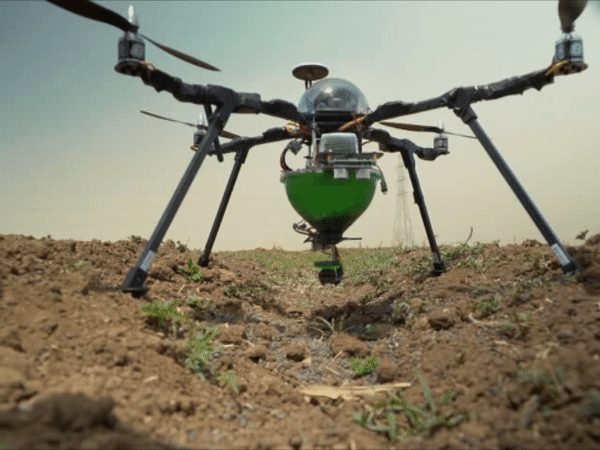 Cách robot sẽ phân tán các hạt giống xuống dưới đất.