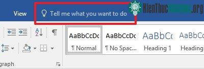Nhấp chuột lên dòng chữ Tell me what you want to do