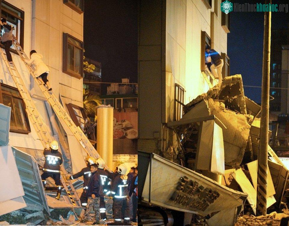 Các cư dân bị mắc kẹt trong một tòa nhà được giải cứu.