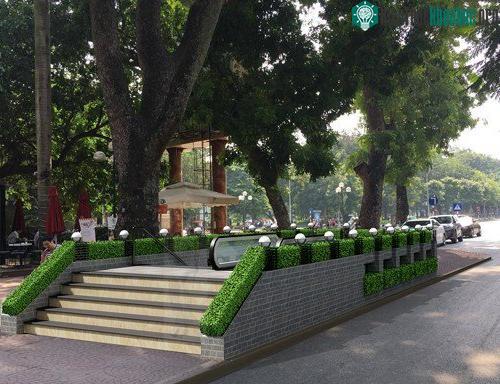 Phối cảnh kiến trúc lối lên xuống số 4, khu vực phía sau tượng đài Cảm tử và đền Bà Kiệu.