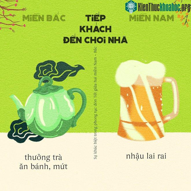 Các ông chú miền Nam có thể lai rai từ sáng tới chiều được nhưng miền Bắc thì đi chúc Tết cần nhanh chóng