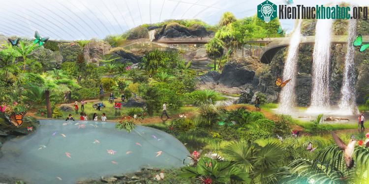 Phối cảnh bên trong nhà kính khổng lồ Tropicalia.