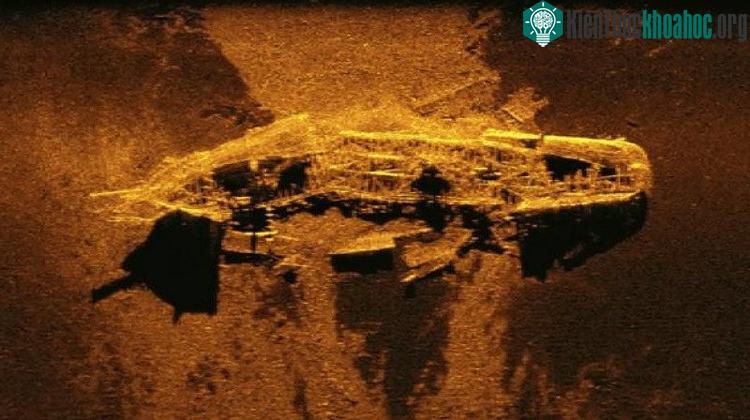 Xác tàu được tìm thấy ở độ sâu hơn 3.000m dưới đáy đại dương. (Ảnh: AFP).