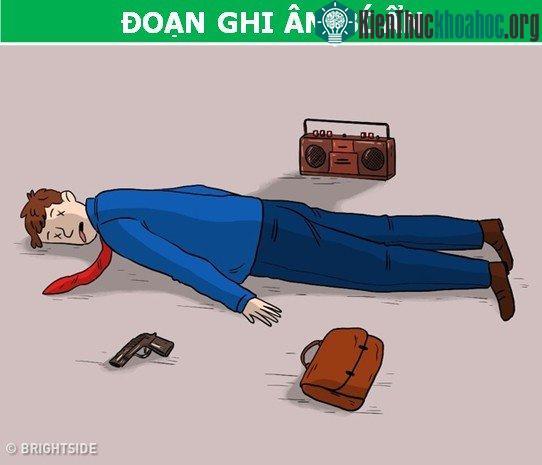 Một người đàn ông được tìm thấy đã chết vì một phát bắn, trong khi trên tay của anh ta vẫn còn đang cầm súng. Tại hiện trường vụ án còn tìm thấy một chiếc máy cát xét. Khi nhân viên điều tra nhấn v...
