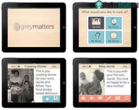 Ứng dụng GreyMatters giúp người bệnh mất trí nhớ có thể gợi nhớ lại kỷ niệm.