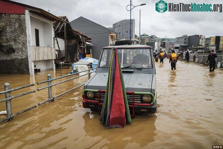 Nhiều khu vực ở phía bắc thành phố Jakarta đã chịu cảnh nước tấn công thời gian qua.