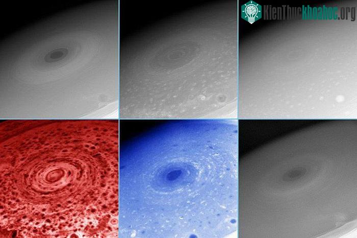 Xoáy tròn ở cực nam - (Ảnh: NASA).