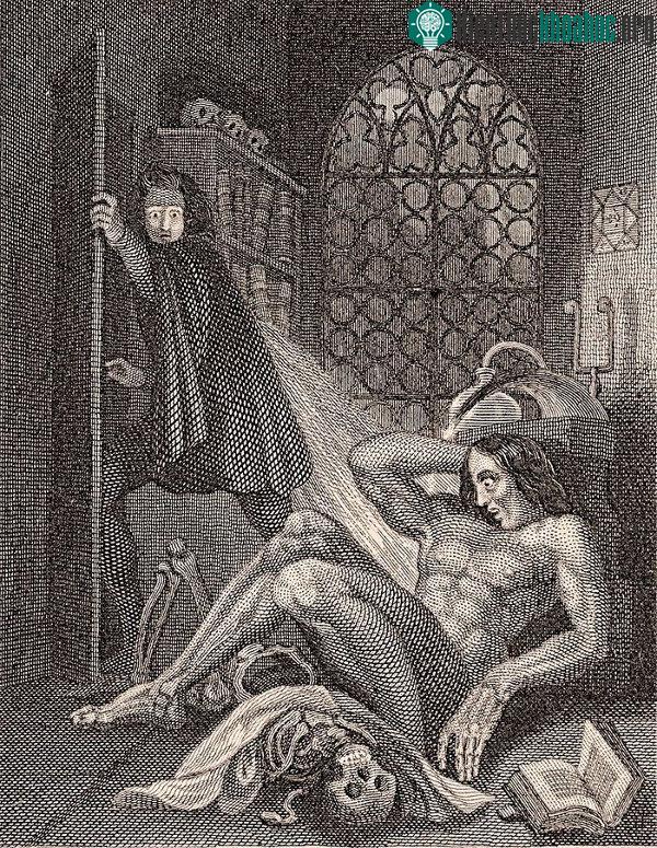 Bản vẽ miêu tả quyển sách trong lần xuất bản năm 1831 của họa sĩ Theodor von Holst.