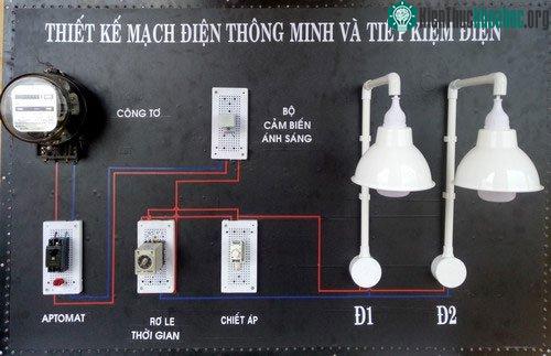 Mô hình thiết kế mạch điện thông minh và tiết kiệm ứng dụng tại Trường THCS Chu Văn An.