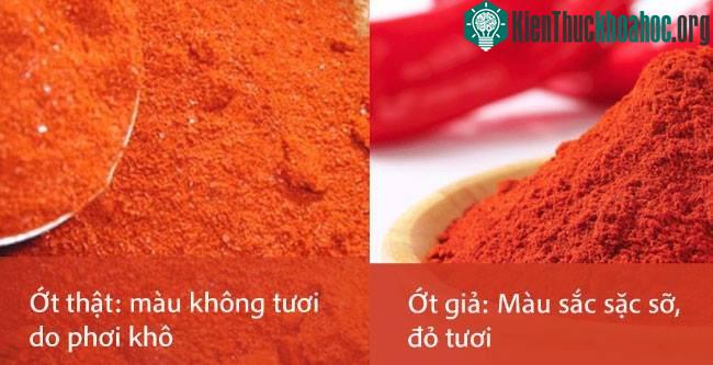 Màu sắc của ớt bột thật