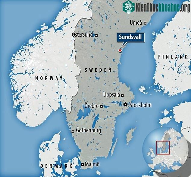 Vị trí thị trấn Sundsvall ở Thụy Điển.