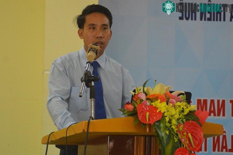 Tác giả Lê Đại Vương trình bày đề tài trong hội thảo kỷ niệm ngày Khoa học và công nghệ Việt Nam 18/5.