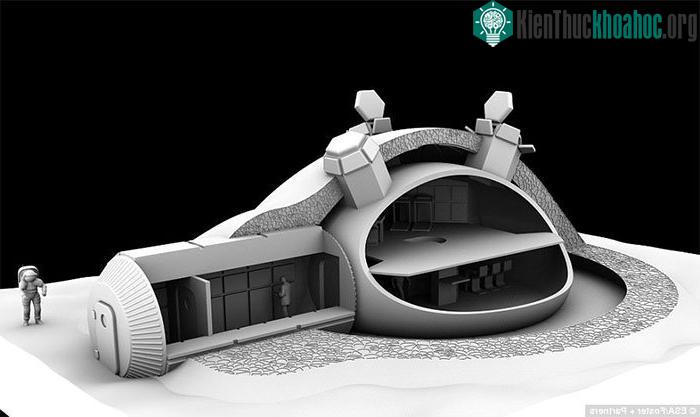 Mẫu cơ sở mặt trăng in 3D của ESA