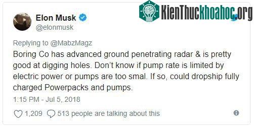 Thông báo của Elon Musk.