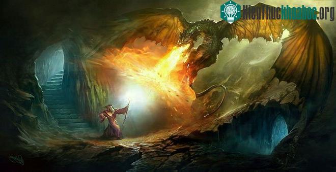 Rồng được cho là khạc ra luồng khí dễ cháy, rồi bùng lên nhờ tia lửa tạo thành giữa hai hàm răng.