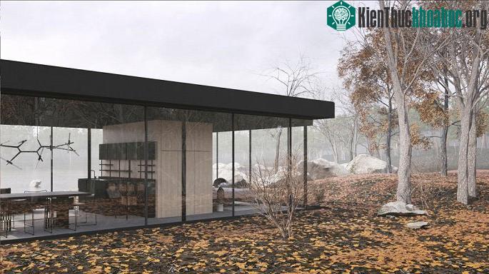 Ngôi nhà được chia tách làm 2 không gian riêng biệt