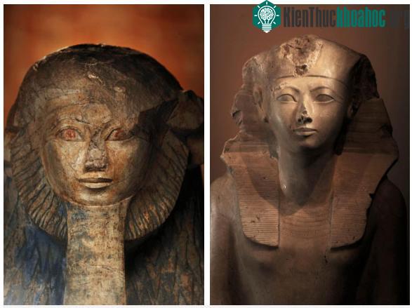 Tượng Pharaoh và tượng Nhân sư của Nữ hoàng.