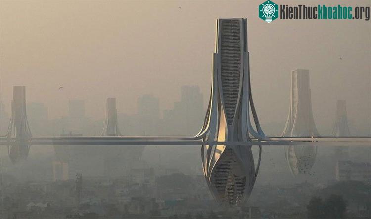 Ý tưởng xây hệ thống tháp lọc không khí tại New Delhi.