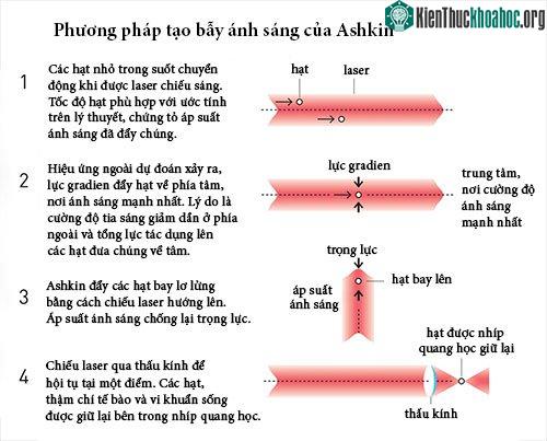 Các bước thực hiện bẫy ánh sáng. (Ảnh: Viện Hàn lâm Khoa học Hoàng gia Thụy Điển).