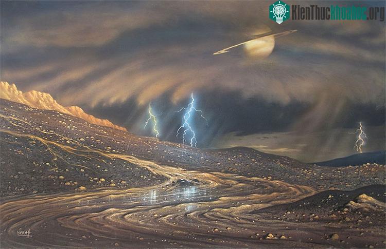 Mưa trên Titan - (ảnh đồ họa của NASA).