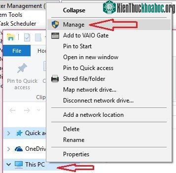 Sử dụng tính năng quản lý ổ đĩa của Windows